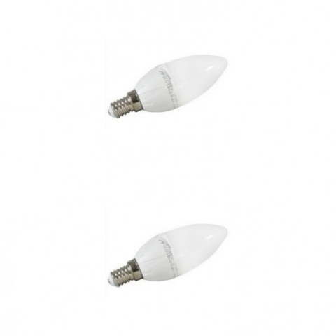 Lot de 2 ampoules led flamme e14 4 watt (eq. 30 watt) - couleur - blanc chaud 3000°k