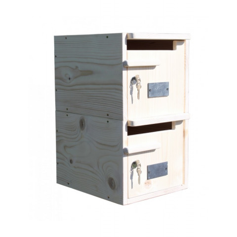 Boîte aux lettres en bois créastuce double toit plat