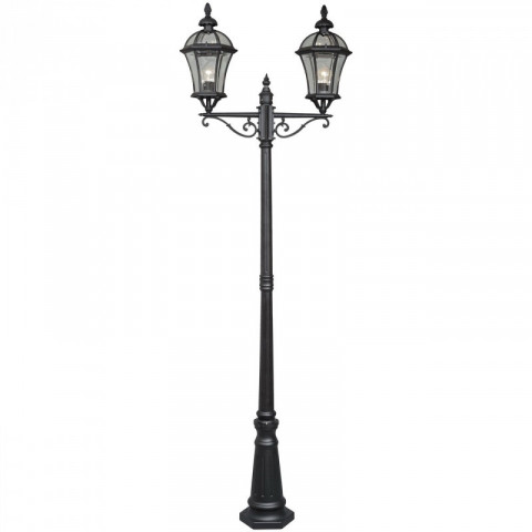 Borne d'extérieur noire street 2 ampoules 230 cm