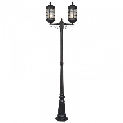 Borne d'extérieur noire street 2 ampoules 230 cm
