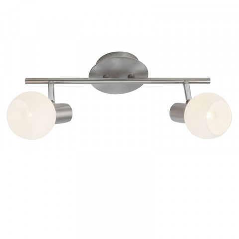 Brilliant g16313/13 philo plafonnier led à 2 lumières métal/verre 3 w e14 acier/verre blanc