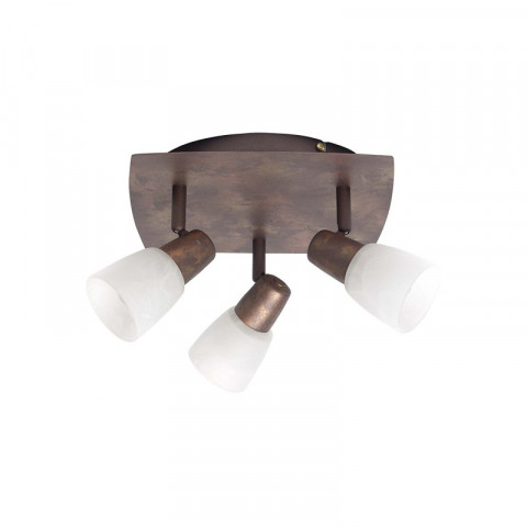 Brilliant milos plafonnier cuivre vieilli e14 3 x 40 w métal / verre