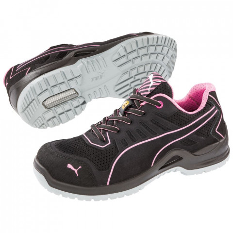 Chaussures de sécurité basses femme Puma Fuse Pink ESD S1P SRC
