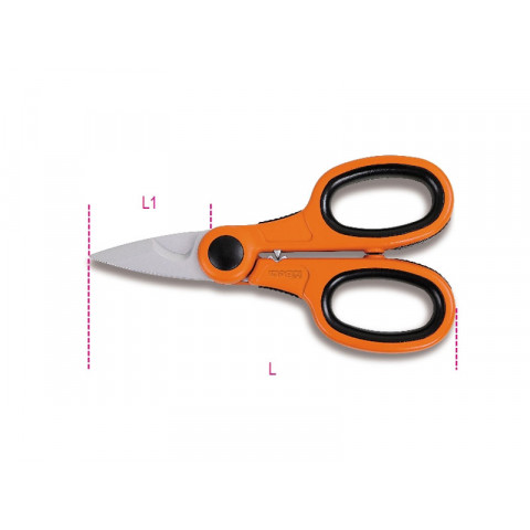 Ciseaux d'électricien coupe-câbles et serre-cosses 1128BCX BETA 011280080
