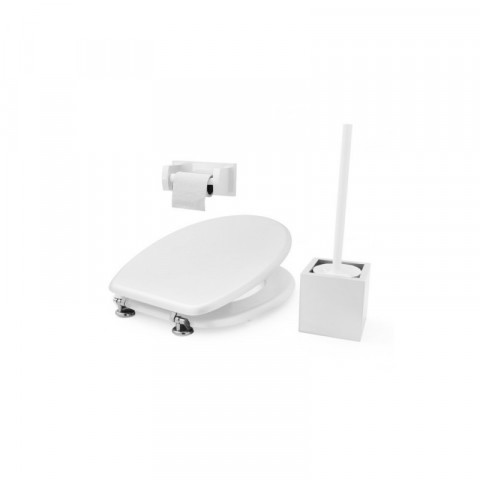 Coffert wc 3 piéces bamboo moulé couleur blanc. Taille universelle