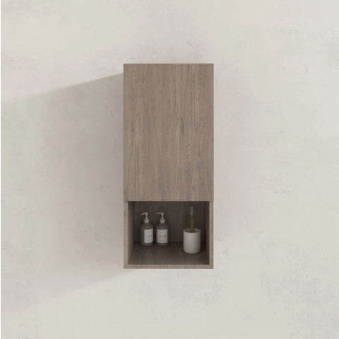 Colonne de rangement chêne celtique - Porte et niche - 35x80x32,5 cm Aurlane - LAV385