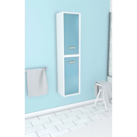 Colonne de salle de bain scandinave blanc à suspendre H150xP25xL35 cm NORDIK VATTEN Aurlane - LAV485