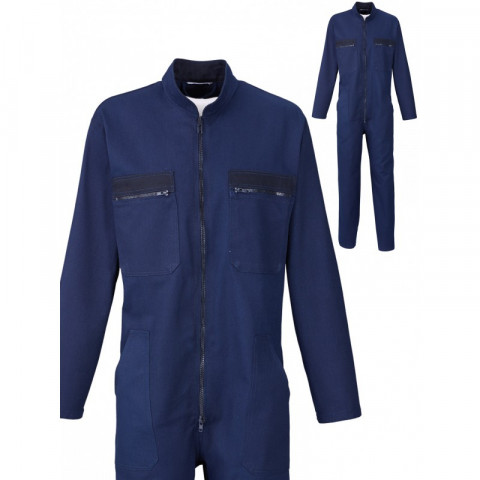 Combinaison de travail singer agri 1 zip polyester/coton marine haute qualite - Taille au choix