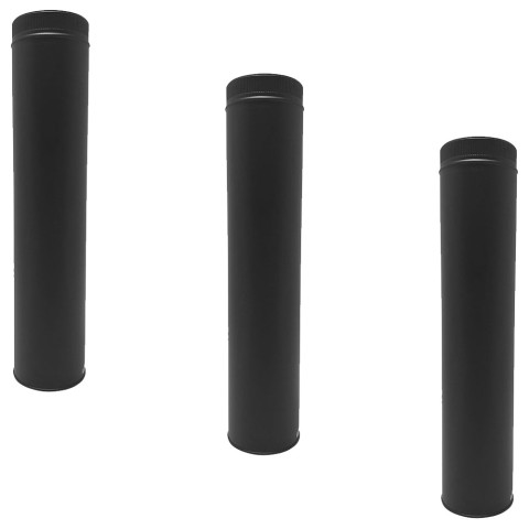 Lot de 3 tdpi1000 conduit double paroi isolé polycombustible longueur 100 cm    noir   ø175