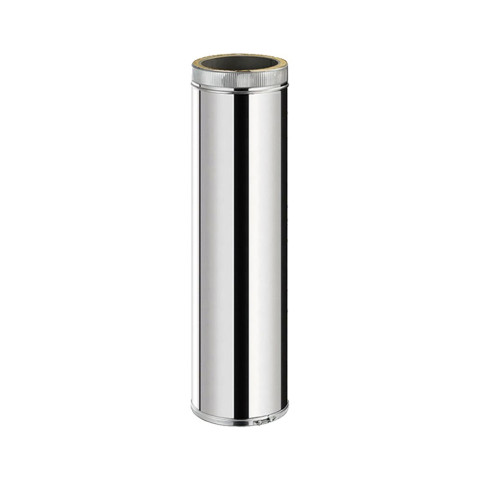 Tdpi1000 conduit double paroi isolé polycombustible longueur 100 cm    inox   ø175 - à l'unité