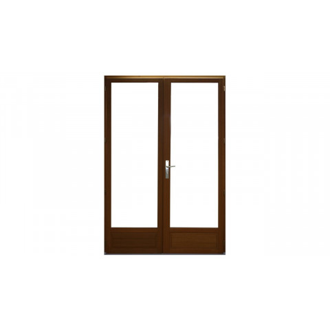 Porte fenêtre 2 vantaux en bois exotique hauteur 215 x largeur 100 (cotes tableau)