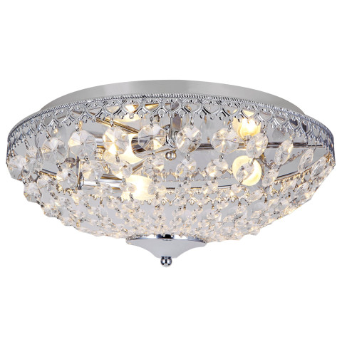 Plafonnier en cristal lampe de plafond aluminium cristal synthétique métal 16 cm diamètre 40 cm chrome 