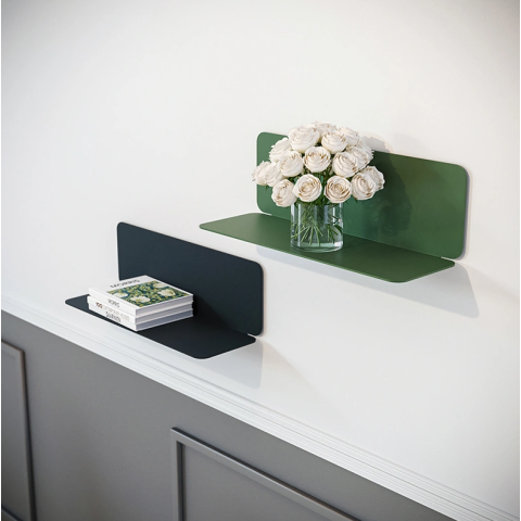 Etagère murale en L DECO-GEM Aventurine. 2 poses possibles. L.45 x H.15 x P.15,49 cm