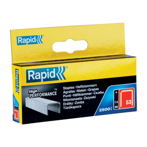 Agrafes en fil fin n° 53/14mm - RAPID - Boite de 2500 - 11860425