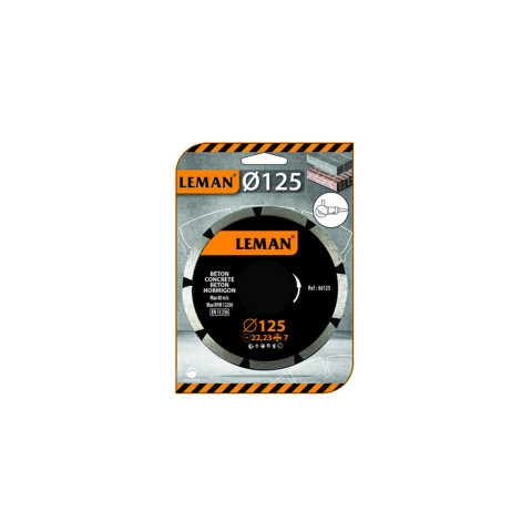 Disque diamant à segments - D. 125 x 2 x 22.23 mm - HT. 7 mm - Béton - LEMAN - 66125