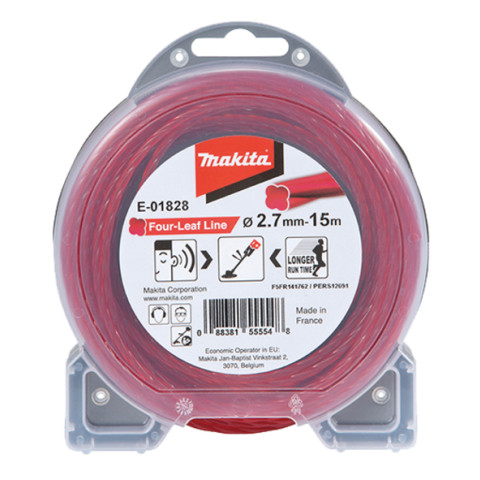 Fil nylon Trèfle torsadé MAKITA 2,7 mm x 15 m - E-01828