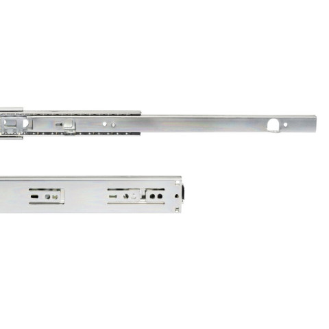 Jeu de coulisses à billes à sorties totale avec supports, hauteur 45mm, longueur 400mm, Acier, Zingué