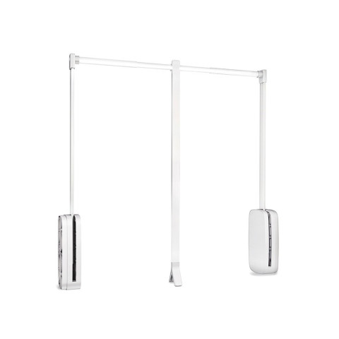 Emuca Penderie rabattable pour armoire Sling, 600 - 830, Plastique blanc, Acier et Plastique