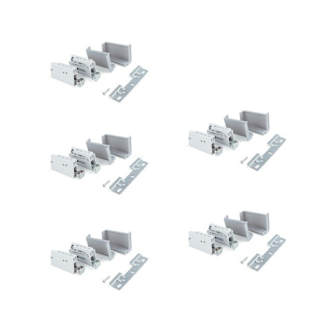 Lot de 5 jeux de Ferrures de suspension Hook pour éléments hauts, Plastique gris, Acier et Plastique