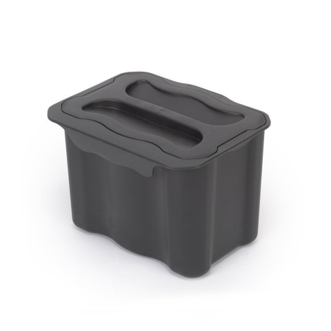 Poubelle de recyclage pour suspendre la porte et collecter les déchets Recyclage, 1 x bac de 5 litres, avec couvercle, Plastique gris anthracite