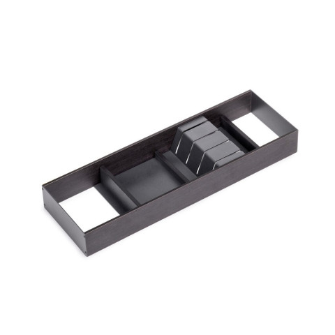 Orderbox Porte-couteau pour tiroir, 150x470mm, Acier et Bois, Gris antracite