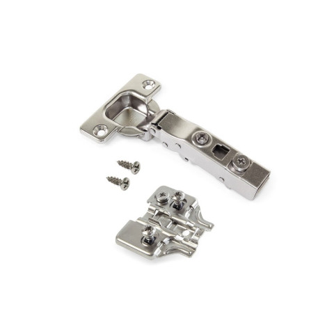 Lot de 20 charnières droites X91N avec embases de montage mixtes, Diamètre 5x9.5mm, Hauteur 0, Acier, Nickelé