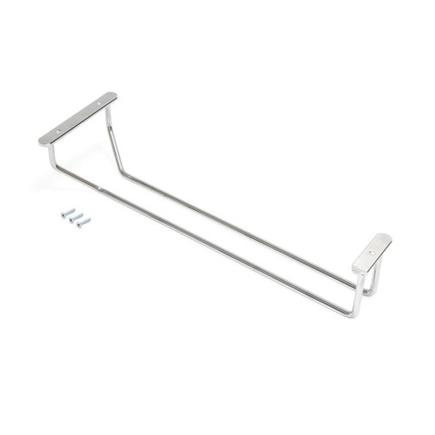 Porte-verres pour meubles Supra 1 rangée, longueur 340mm, Acier, Chromé