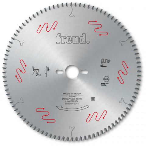 Lame faible épaisseur pour panneaux en bois/composites freud - ø300 2,7/1,8 al30 z96 ba - f03fs04959 -lu2d 0900