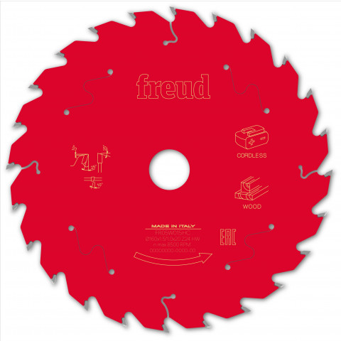 Lame pour scie circulaire portative sans fil freud - ø160 1,45/1 al20 z24 ba 25° - f03fs10048 -fr05w015hc