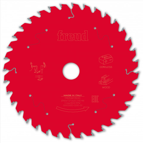 Lame pour scie circulaire portative sans fil freud - ø160 1,45/1 al20 z36 ba 15° - f03fs10049 -fr05w016hc