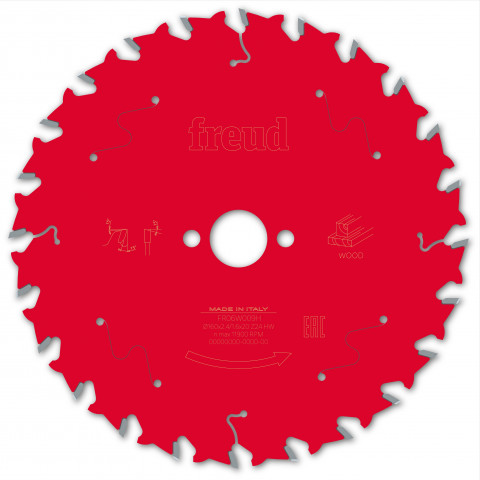 Lame pour scie circulaire portative freud - ø160 2,4/1,6 al20 z24 ba 15° - f03fs09681 -fr06w009h