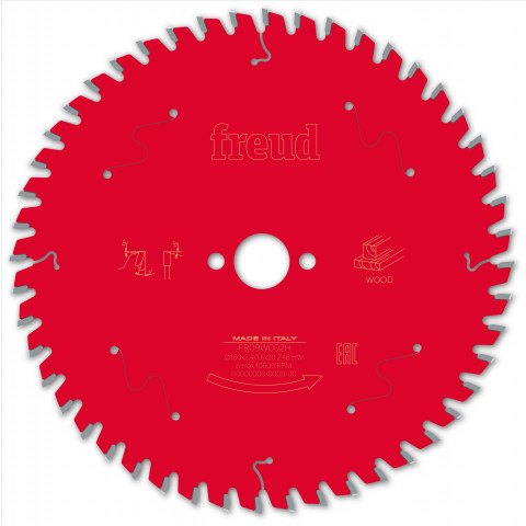 Lame pour scie circulaire portative freud - ø180 2,4/1,6 al20 z48 ba 5° - f03fs09697 -fr09w002h