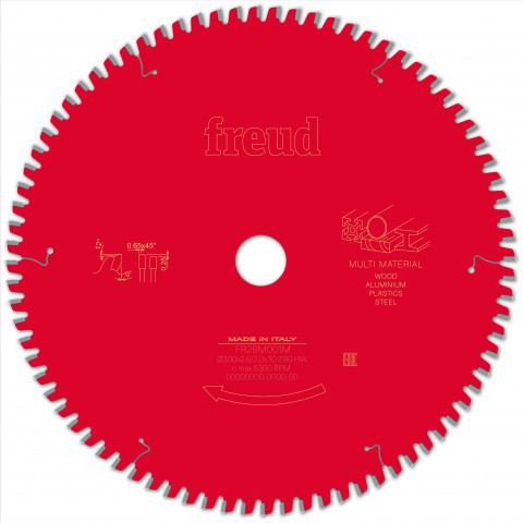 Lame pour scie circulaire portative freud - ø300 2,6/2 al30 z80 tpb 0° - f03fs09890 -fr28m001m