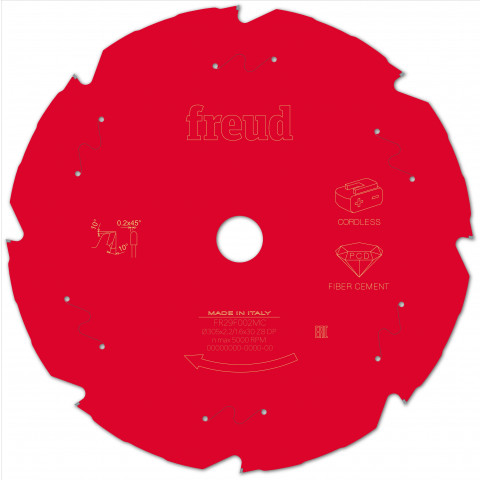 Lame diamant pour scie circulaire portative sans fil freud - ø305 2,2/1,6 al30 z8 td 10° - f03fs10100 -fr29f002mc