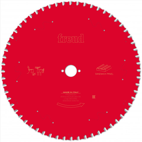Lame pour scie circulaire portative freud - ø350 2,9/2,5 al30 z60 tpb 0° - f03fs09861 -fr32x001h