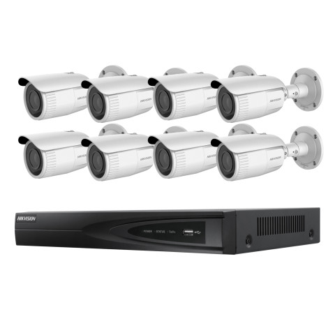 Kit vidéosurveillance 8 caméras bullet  - hikvision