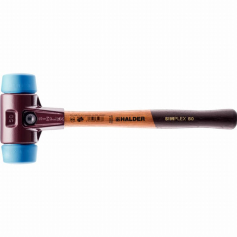 Maillet halder simplex tpe souple avec boîtier en fonte malléable et manche en bois - d=80 mm - 3001.080