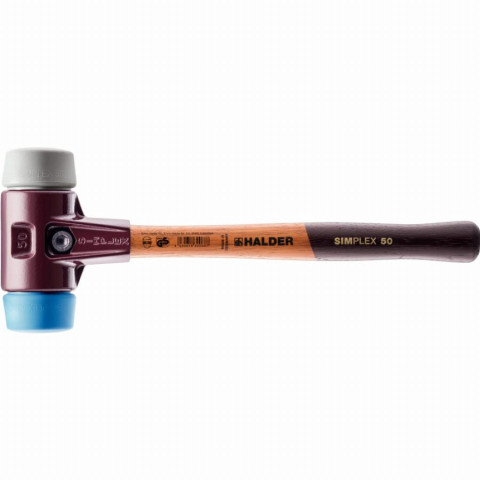 Maillet halder simplex tpe souple / caoutchouc chargé avec boîtier en fonte malléable et manche en bois - d=80 mm - 3013.080