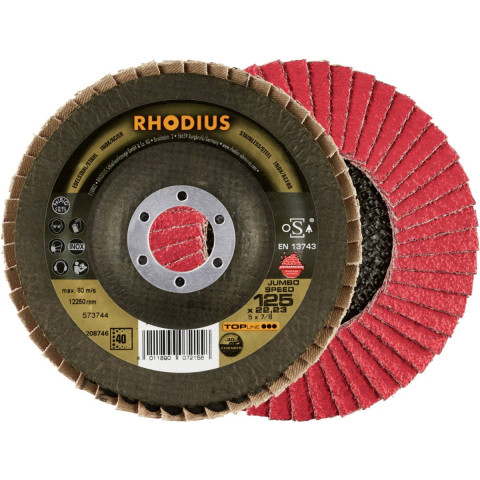 Disques à lamelles RHODIUS Inox Jumbo Longlife 125X22.23 GR.80 - 208742