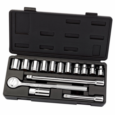 Draper tools jeu de clés à douille métriques 15 pièces 1/2" 68945
