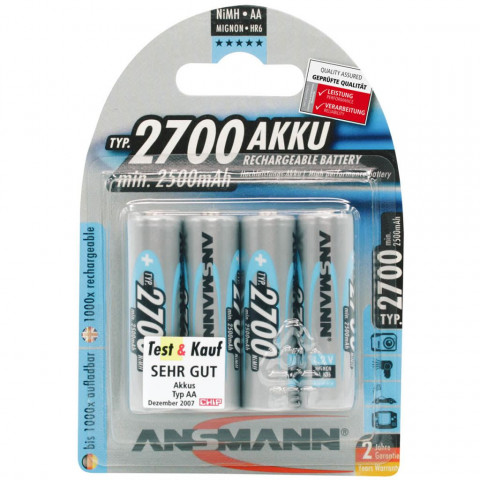Ansmann pile rechargeable 4 pcs nimh 2700 mah 5030842