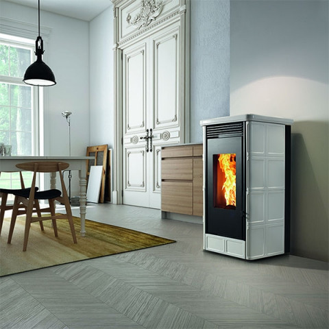 Poele a granulés cedrus lp9 blanc