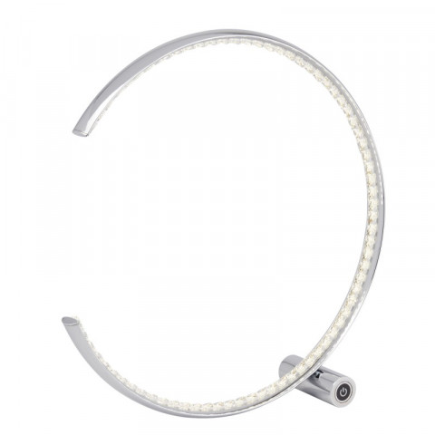 Lampe rings, en chrome et cristal