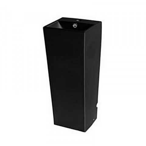 Lave main totem carré - céramique noir - 33x84 cm - line