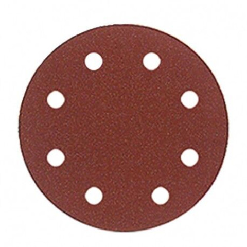 8 disques auto-agrippant corindon semi-vrac - D. 125 mm Gr. 80 - 8 trous pour bois et métaux - LEMAN - 12508.82