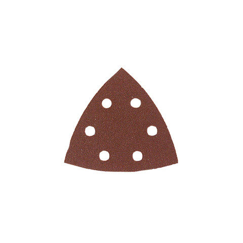 Lot de 6 patins triangulaires auto-agrippant corindon 94 x 94 mm Gr. 80 - 6 trous pour bois et métal - LEMAN - 094094.06.02