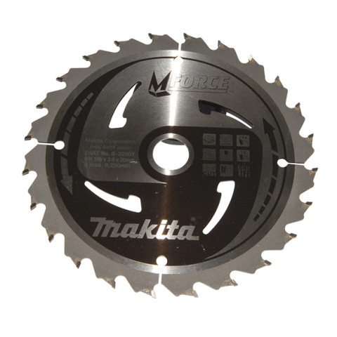 Lame carbure MFORCE bois MAKITA 165 x 20 mm 24 dents - B-32007