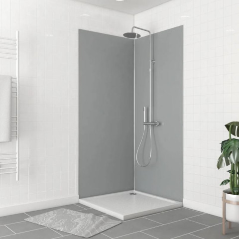 Pack 2 Panneaux muraux Silver 90x210cm avec profilés chrome - WALL’IT Aurlane - PACP258