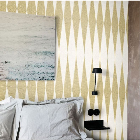 Papier peint à chevrons scandinave effet tissu - CHEVRON GIALLO++