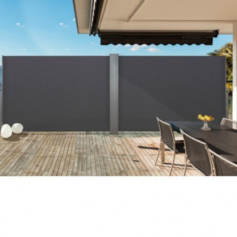 ose paravent exterieur retractable gris 600 x 160 cm distriartisan